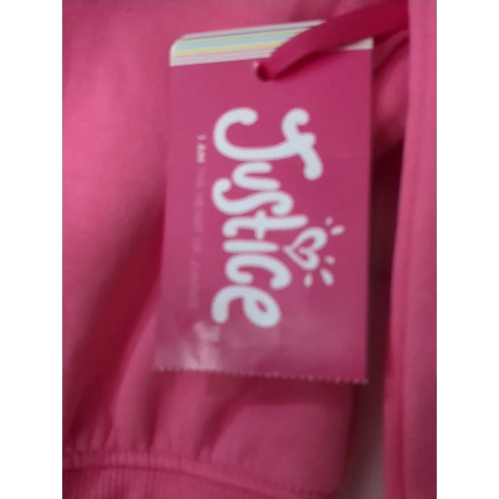 Nwt Justice Girls Bubble‎ Pink Fleece Sweatshirt Size S 